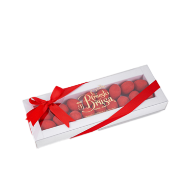 Ovetti rossi di Natale ripieni di crema al cacao e confettati – Ernesto Brusa – Elegante confezione g 160