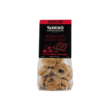 Biscotti artigianali cioccolato e amarena – Vannino – Sacchetto g 150